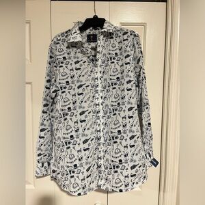 Simon Banks Men's New Years Eve Holiday Party Long‎ Sleeve Button Down Shirt
